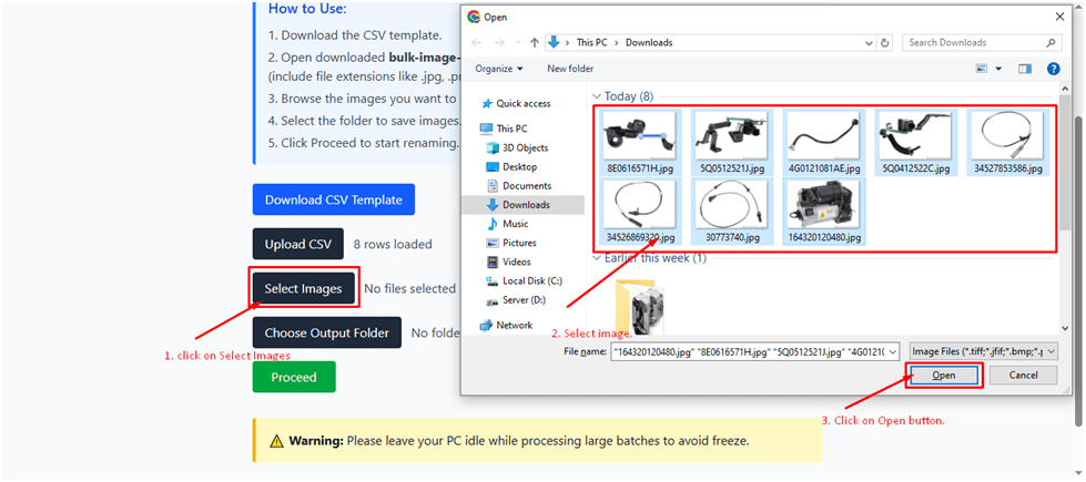 Downloaded images in folder