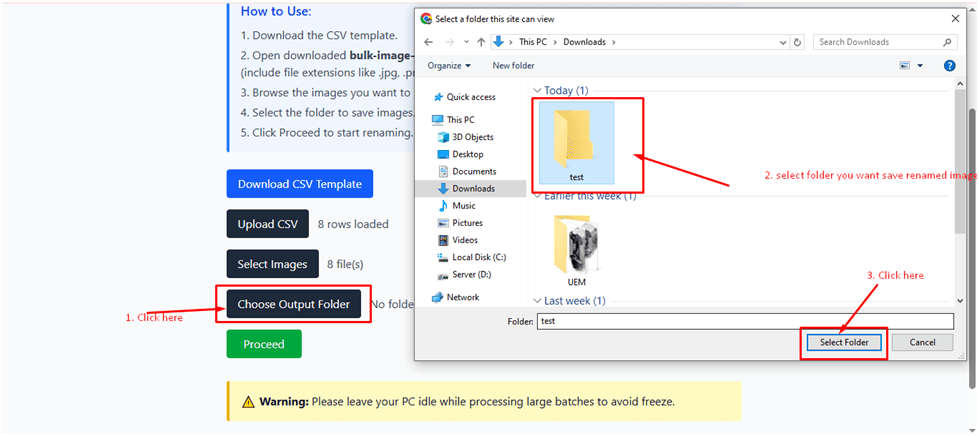 Export failed links screenshot