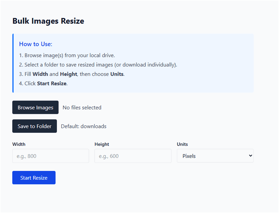 Bulk Image Tools homepage