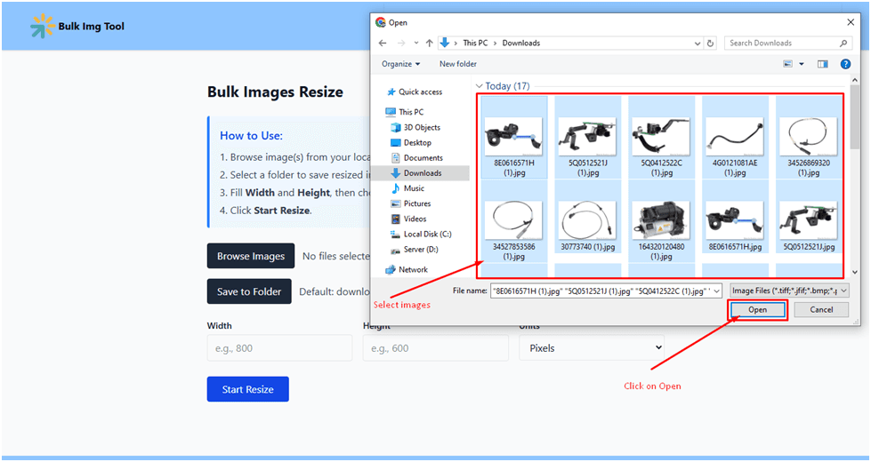 Pasting URLs in Bulk Image Tools