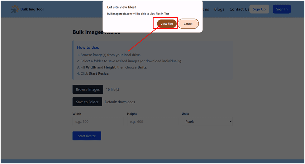 Downloaded images in folder