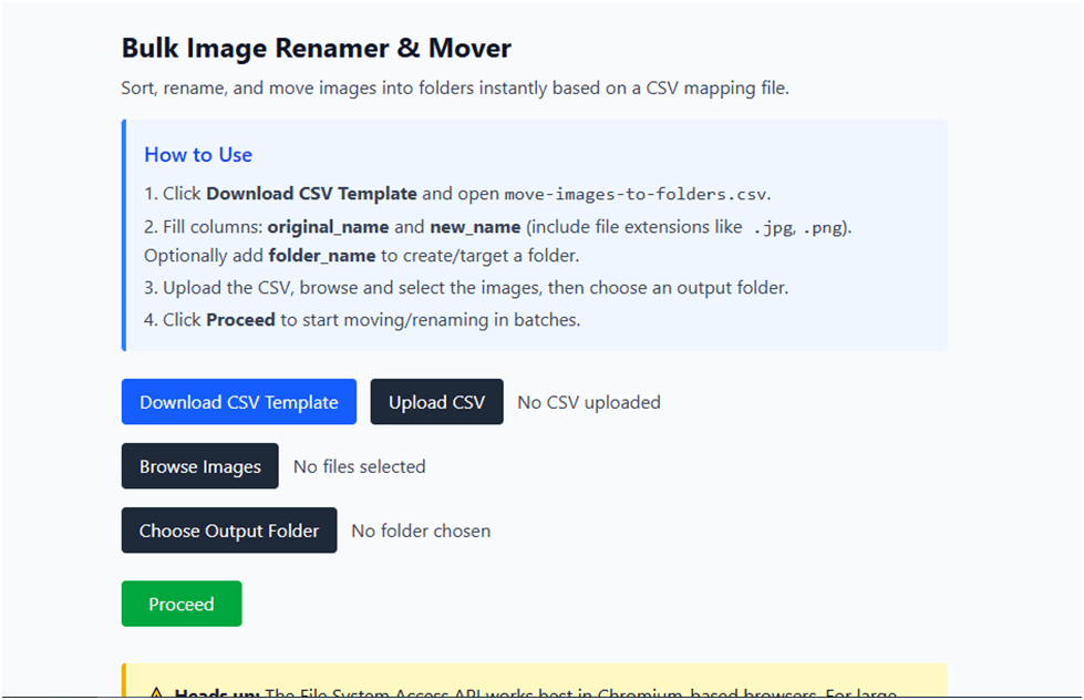 Bulk Image Tools homepage