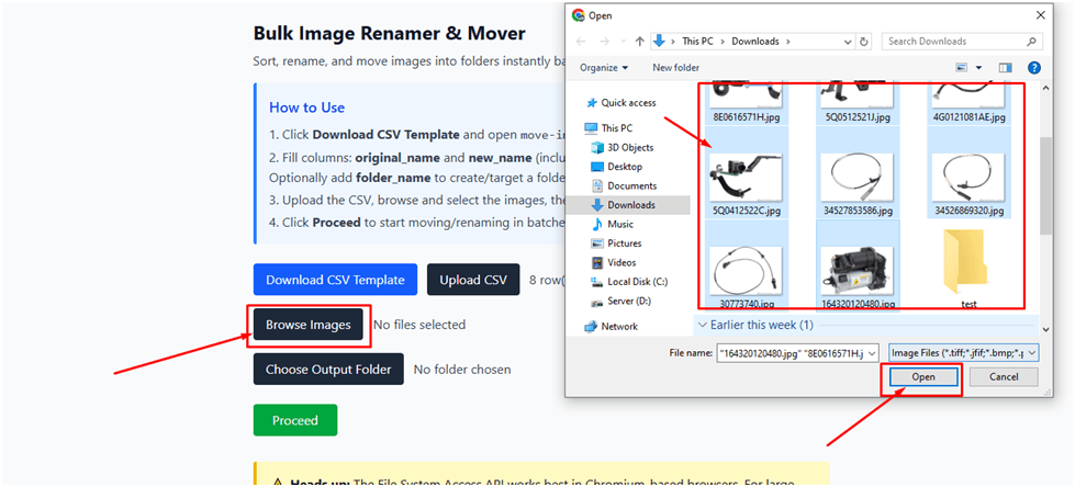 Downloaded images in folder