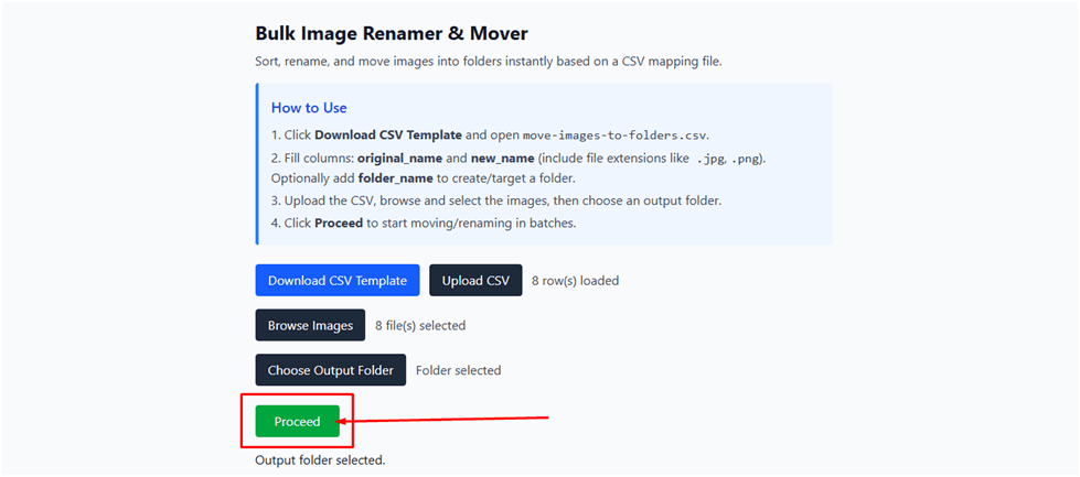 Export failed links screenshot